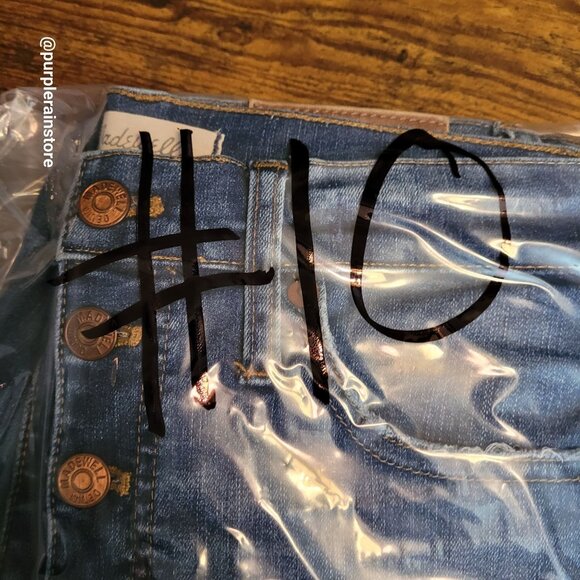 Madewell Jeans 28 Button Fly Skinny 10" High Rise Rosecliff Wash H6319 Stretch - Picture 12 of 12